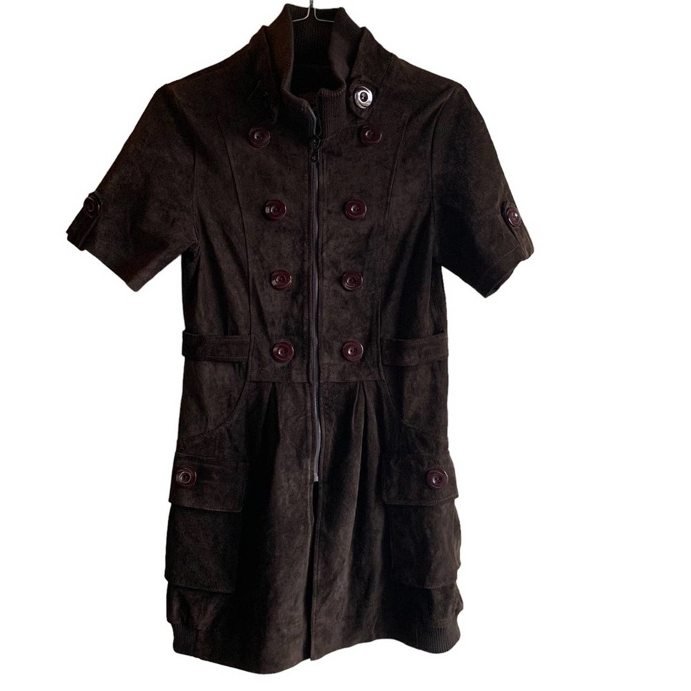 Zhenpixilie Brown Suede Mini Dress Size 42
